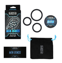 Load image into Gallery viewer, Mens.com Man Bands 3pc Silicone Ring Set