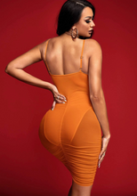 Load image into Gallery viewer, Fashion Noma Sexy Contrast Mesh Ruched Side Bustier Cami Dress - PINK ONLY