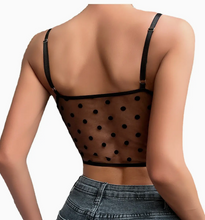 Load image into Gallery viewer, Sweetkama Ladies Sexy See Through Dot Mesh and Lace Corset