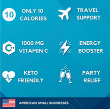 Load image into Gallery viewer, HydroMATE Electrolytes Powder Packets Low Carb Hydration Accelerator Drink Mix Party Relief Plus Vitamin C Variety Pack 16 Sticks