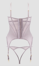 Load image into Gallery viewer, House of Desire Raquel Mesh & Satin Micro Bustier & Open Back Tanga Set
