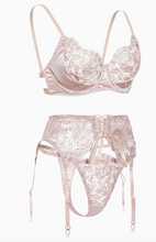 Load image into Gallery viewer, Sweetkama Ladies Lace See Through Lingerie Set with Garter Belt