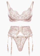 Load image into Gallery viewer, Sweetkama Ladies Lace See Through Lingerie Set with Garter Belt