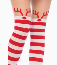 Load image into Gallery viewer, Leg Ave Rudolph Reindeer Striped Tights