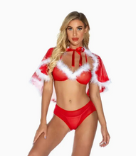 Load image into Gallery viewer, La Belle Fantastique Annabelle | Sexy Christmas Lace Nightdress with Cape | Christmas Nightgown | Christmas Lingerie |