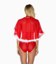Load image into Gallery viewer, La Belle Fantastique Annabelle | Sexy Christmas Lace Nightdress with Cape | Christmas Nightgown | Christmas Lingerie |