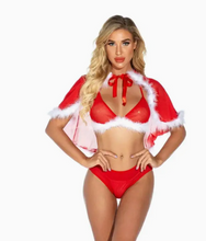 Load image into Gallery viewer, La Belle Fantastique Annabelle | Sexy Christmas Lace Nightdress with Cape | Christmas Nightgown | Christmas Lingerie |