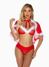 Load image into Gallery viewer, La Belle Fantastique Annabelle | Sexy Christmas Lace Nightdress with Cape | Christmas Nightgown | Christmas Lingerie |