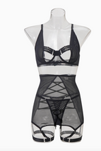 Load image into Gallery viewer, Tourtiwi Sexy Strappy See-Through Mesh Underwear Five-Piece Set