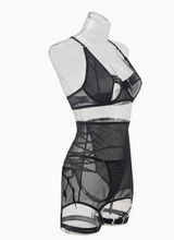 Load image into Gallery viewer, Tourtiwi Sexy Strappy See-Through Mesh Underwear Five-Piece Set