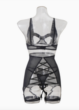 Load image into Gallery viewer, Tourtiwi Sexy Strappy See-Through Mesh Underwear Five-Piece Set