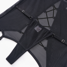Load image into Gallery viewer, Tourtiwi Sexy Strappy See-Through Mesh Underwear Five-Piece Set