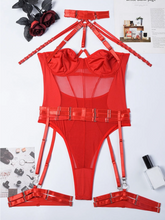 Load image into Gallery viewer, Tourtiwi Sexy Mesh Halter Lingerie Bodysuit