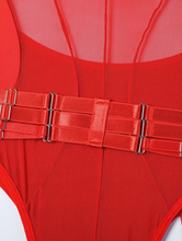 Load image into Gallery viewer, Tourtiwi Sexy Mesh Halter Lingerie Bodysuit