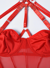 Load image into Gallery viewer, Tourtiwi Sexy Mesh Halter Lingerie Bodysuit