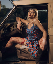 Load image into Gallery viewer, Kixies Claudia Red Large Fishnets Thigh-Highs Stockings