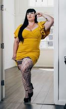 Load image into Gallery viewer, Kixies Michelle Black Large Fishnets Thigh-Highs Stockings