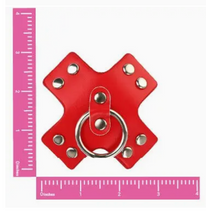 Load image into Gallery viewer, Neva Nude Pierced 'n Punked Red Leather Reusable Silicone Nipple Cover Pasties