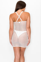 Load image into Gallery viewer, Western Fashion Rhinestone Strappy Fishnet Mini Dress
