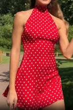 Load image into Gallery viewer, ECHO Polka Dot Halter Casual Dress
