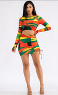 2PC Matching Crop Top & Skirt Set