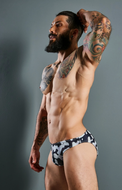 Low Brief Bikini Men Underwear - Camo Black & White