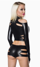 Load image into Gallery viewer, Saresia Atixo Wetlook Set - Cropped Jacket with Cut Outs

