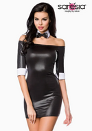 Saresia Minidress with Bow Tie - Black/White