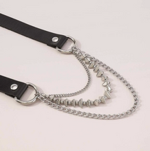 Load image into Gallery viewer, Tourtiwi Punk Rock Chains Leather Choker
