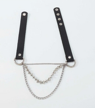 Load image into Gallery viewer, Tourtiwi Punk Rock Chains Leather Choker
