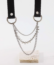 Load image into Gallery viewer, Tourtiwi Punk Rock Chains Leather Choker
