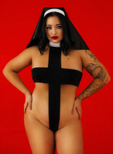 Load image into Gallery viewer, Devils Boutique Nun Bodysuit Cosplay Lingerie Sexy Halloween Nun Costume
