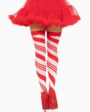 Load image into Gallery viewer, Leg Ave Peppermint Striped Thigh Highs
