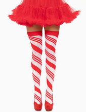 Load image into Gallery viewer, Leg Ave Peppermint Striped Thigh Highs
