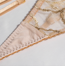 Load image into Gallery viewer, Sweetkama Sweetkama Golden Gathering Garter Belt Bra Lingerie Set
