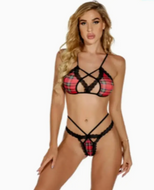 La Belle Chloe 2 Piece Lattice Lingerie Set, Cut Out Sexy Lingerie