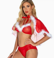 La Belle Fantastique Annabelle | Sexy Christmas Lace Nightdress with Cape | Christmas Nightgown | Christmas Lingerie |