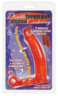 Metro Double Penetrator Ultimate Cockring - Red