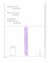 Load image into Gallery viewer, Metro Realrock 13" Double Crystal Clear Dildo - purple
