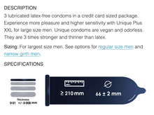 Load image into Gallery viewer, Unique Plus XXL 3 pack condoms
