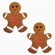 Neva Nude Glitter Gingerbread Man Nipple Cover Pasties