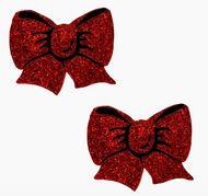 Neva Nude Ravish Me Red Glitter Bow Nipple Cover Pasties