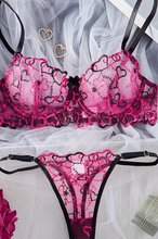 Load image into Gallery viewer, Soli Echo Heart Lace Lingerie Set
