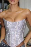 Soli Echo Sparkling Strapless Corset Top