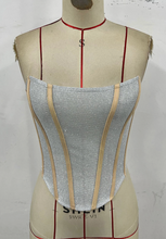 Load image into Gallery viewer, Soli Echo Sparkling Strapless Corset Top
