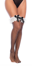 Load image into Gallery viewer, Mapale 1173 One Size Maid Fishnet Thigh High
