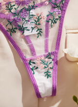 Load image into Gallery viewer, FTIY Sexy Floral Embroidery Perspective Mesh Lingerie Set
