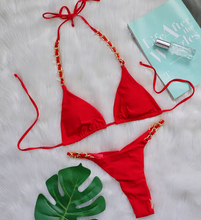 Load image into Gallery viewer, FTIY Women Sexy Thong Bikini Swimsuit Nylon
