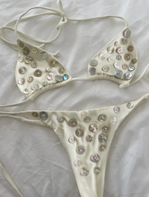 Load image into Gallery viewer, Sexy Halter-Neck Lace-Up Bikini Swimsuit Solid Color Nylon
