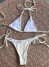 Load image into Gallery viewer, Sexy Halter-Neck Lace-Up Bikini Swimsuit Solid Color Nylon
